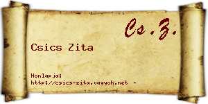 Csics Zita névjegykártya